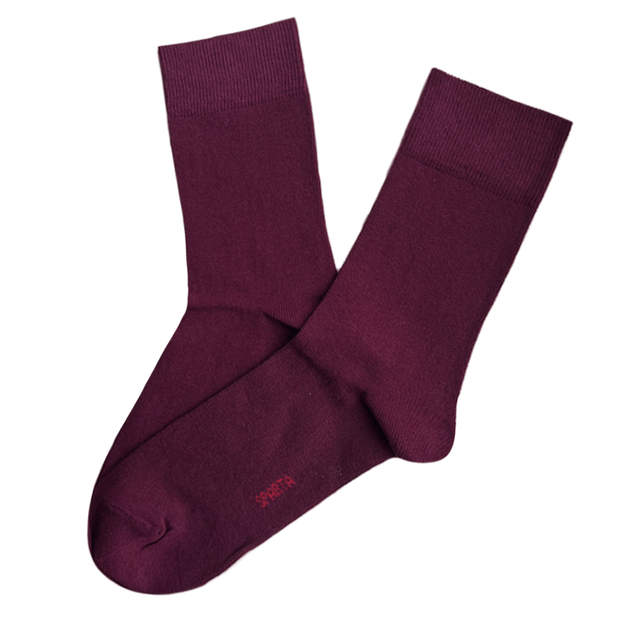 Vyriškos klasikinės kojinės iš šukuotinės medvilnės RED WINE