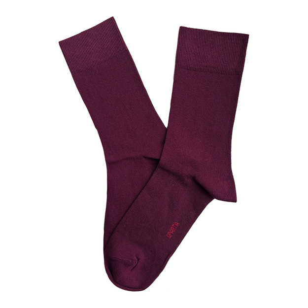 Vyriškos klasikinės kojinės iš šukuotinės medvilnės RED WINE