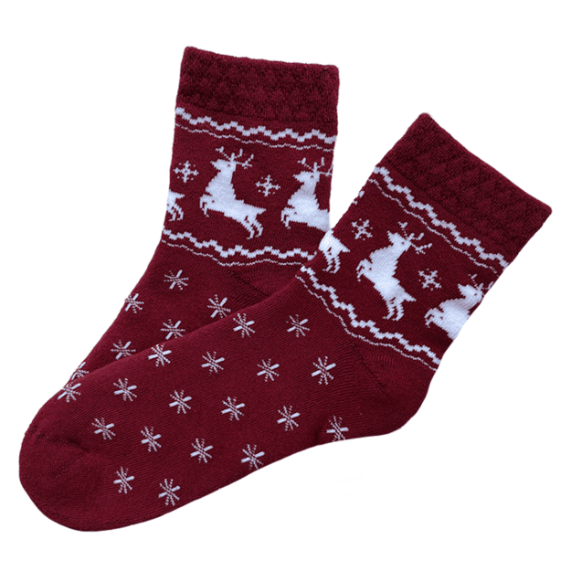 Moteriškos medvilninės kojinės BURGUNDY PLUSH ELNIAI