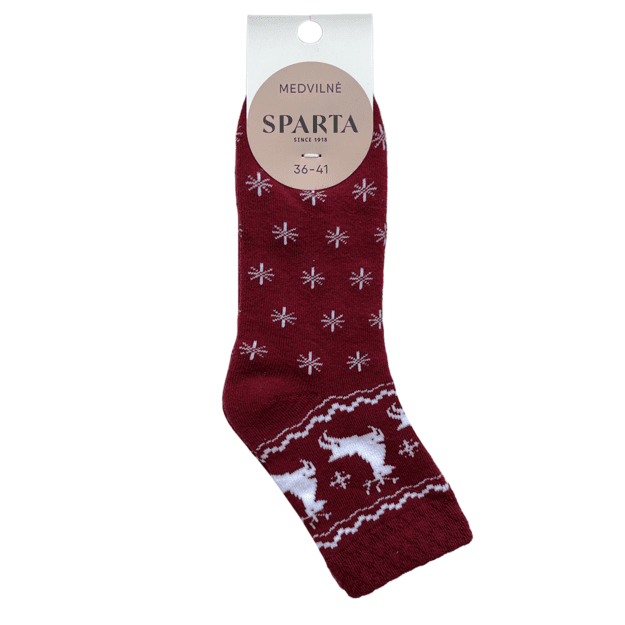 Moteriškos medvilninės kojinės BURGUNDY PLUSH ELNIAI