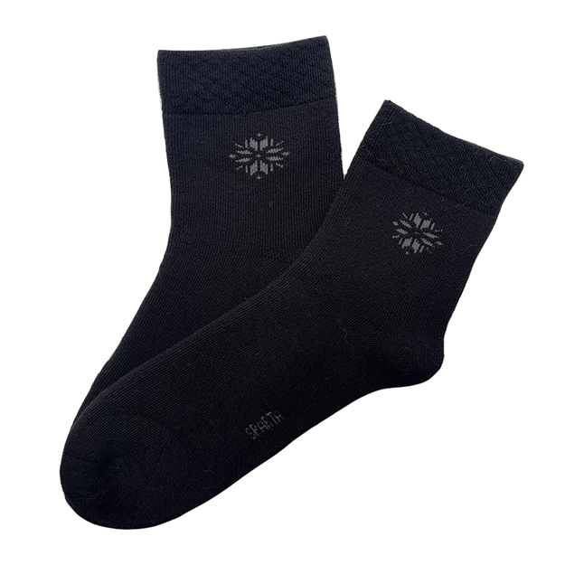Moteriškos storos medvilninės kojinės BLACK PLUSH
