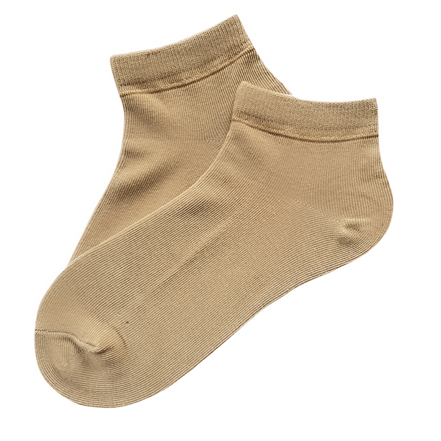 Trumpos moteriškos medvilninės kojinės BEIGE