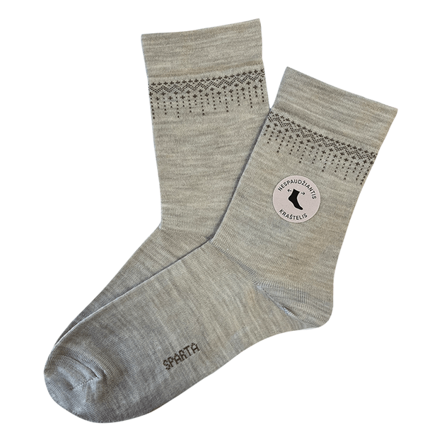 Vilnonės moteriškos kojinės nespaudžiančiu kraštu