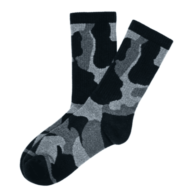 Kojinės iš medvilnės su pliušiniu padu DARK CAMOUFLAGE