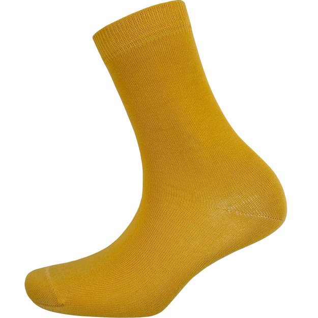 Vyriškos klasikinės kojinės iš šukuotinės medvilnės MUSTARD