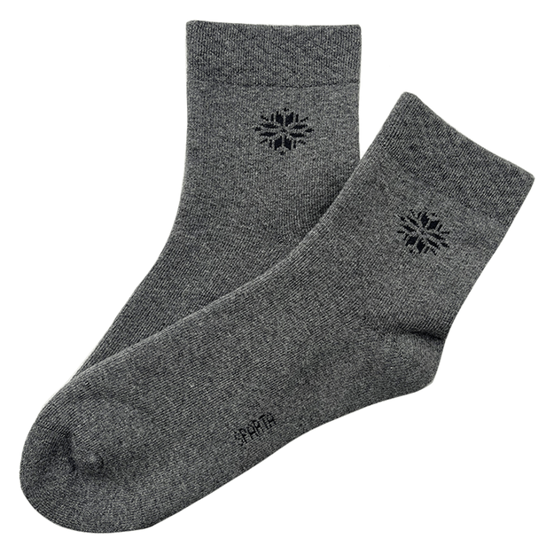 Moteriškos storos medvilninės kojinės DARK GREY MELANGE PLUSH