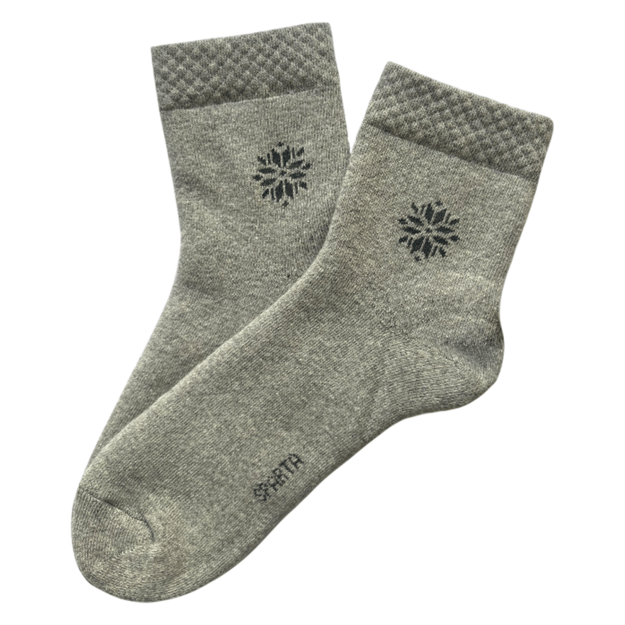 Moteriškos storos medvilninės kojinės GREY MELANGE PLUSH