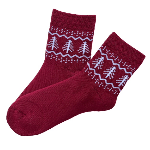 Moteriškos medvilninės kojinės BURGUNDY PLUSH EGLĖS