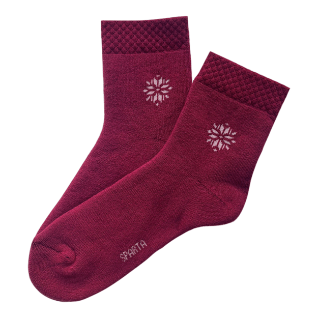 Moteriškos storos medvilninės kojinės BURGUNDY PLUSH
