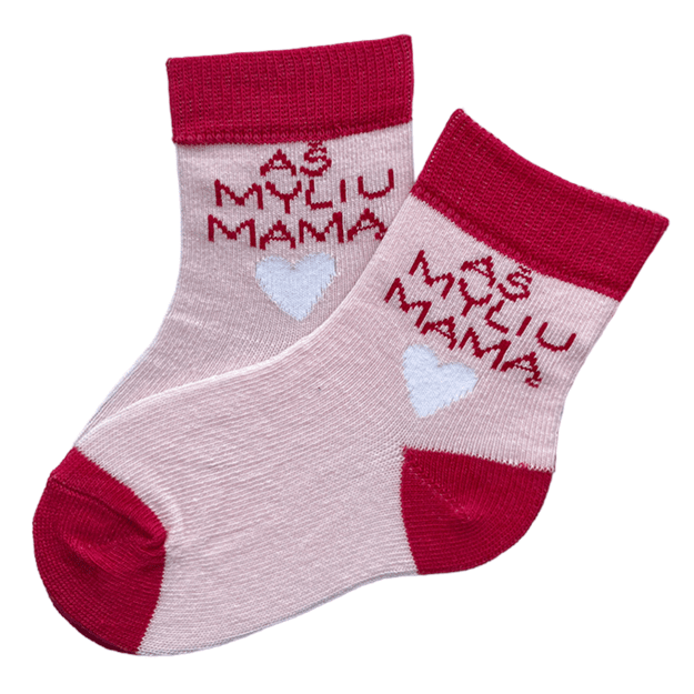 Vaikiškos kojinės AŠ MYLIU MAMA