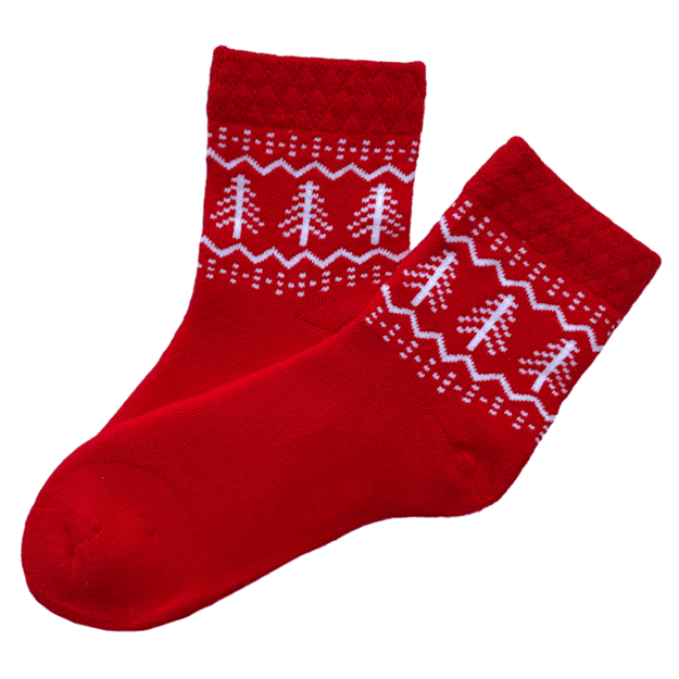 Moteriškos medvilninės kojinės RED PLUSH EGLĖS