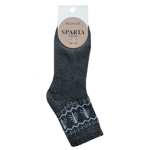 Moteriškos medvilninės kojinės DARK GREY MELANGE PLUSH EGLĖS
