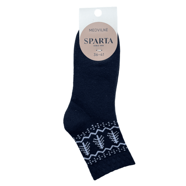 Moteriškos medvilninės kojinės DARK BLUE PLUSH EGLĖS