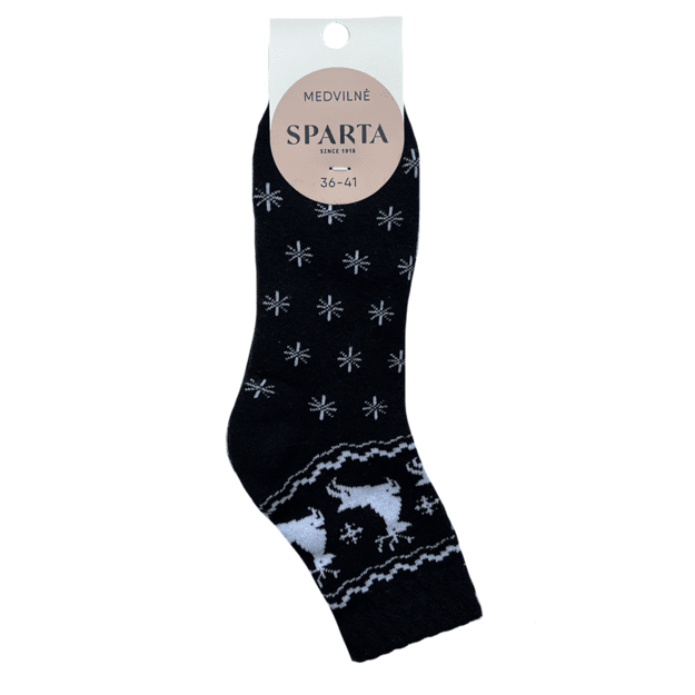 Moteriškos medvilninės kojinės BLACK PLUSH ELNIAI