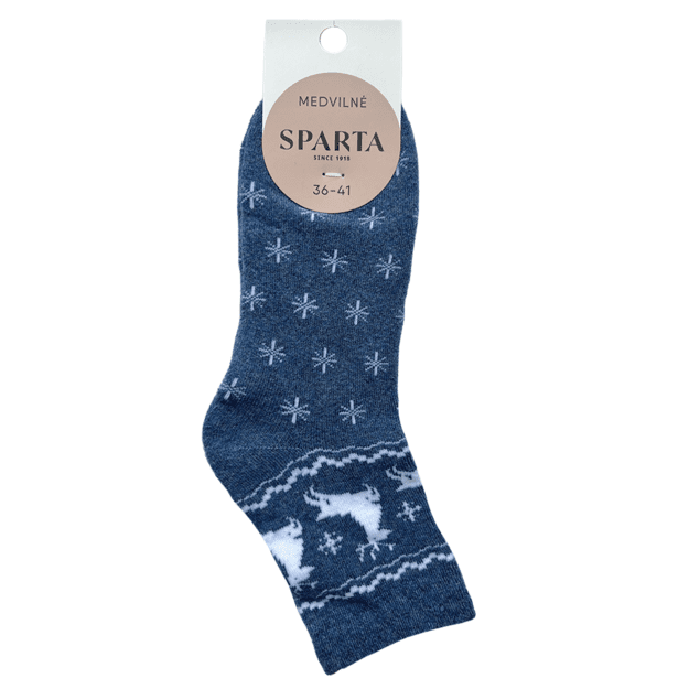 Moteriškos medvilninės kojinės DARK BLUE PLUSH ELNIAI